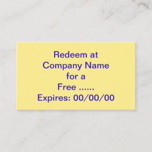 Special Promotion Coupon for Your Business Card