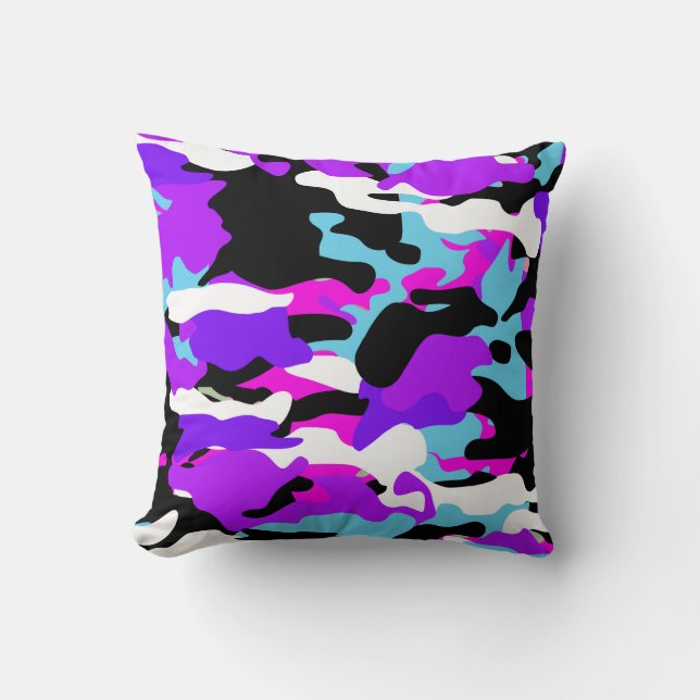 Special Purple Colour Camo Throw Pillow (Front)