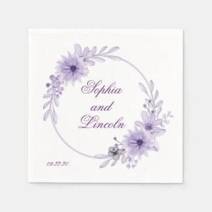 Special Purple Wedding Floral Napkin