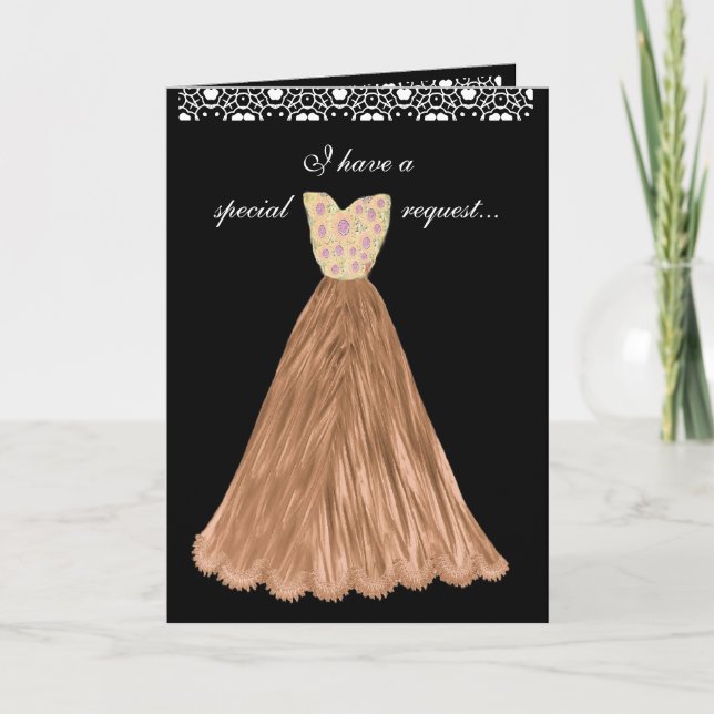 SPECIAL REQUEST - Wedding Invitation BRONZE Gown (Front)