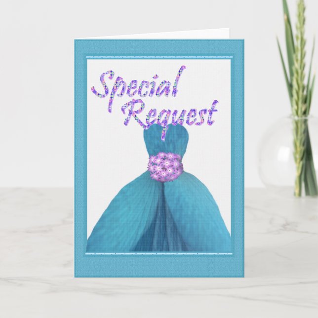 Special Request Wedding Invite - Turquoise Gown (Front)