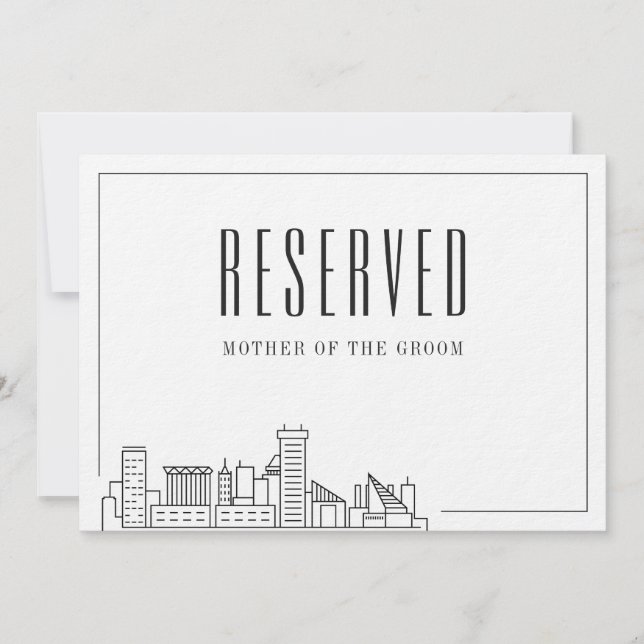 Special Reserved Seat | Baltimore Wedding  Invitation (Front)