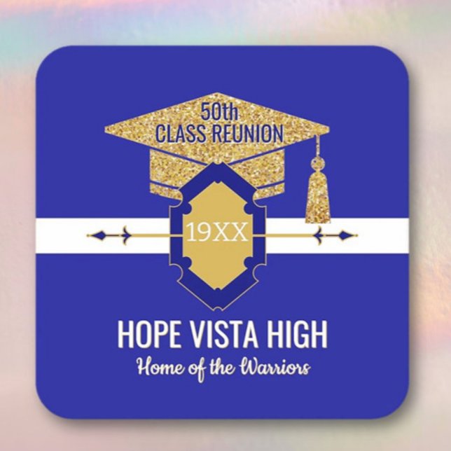Special Reunion!  50th class reunion  Square Paper Coaster (Creator Uploaded)