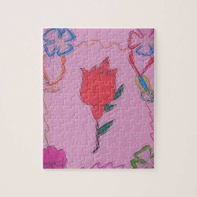 Special Rose Tile Art Graphic Design Jigsaw Puzzle (Vertical)