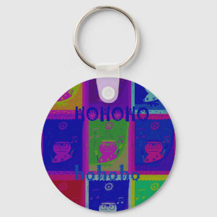 Special  Santa HoHoho Pop Art colours Key Ring