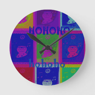 Special Santa HoHoho Pop Art colours Round Clock