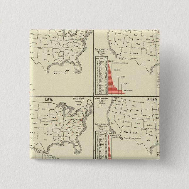 special school's statistics 15 cm square badge (Front)