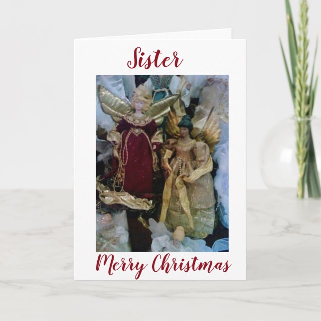 ***SPECIAL SISTER*** ANGELS FOR YOU AT CHRISTMAS HOLIDAY CARD (Front)