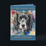 Special Sister Personalised birthday card dog pic<br><div class="desc">Special sister personalised birthday card. Personalised with a picture of your sister's dog,  cat or pet. All text is editable.</div>