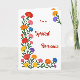 Special Someone Carnation Flowers Birthday Card