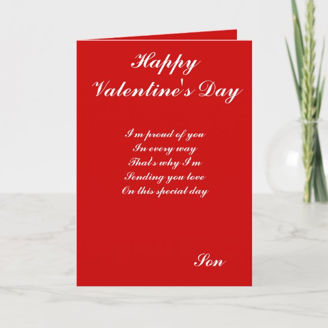 Special son on valentine's day holiday card (Front)
