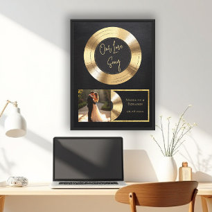 Special Song Wedding Anniversary Gold LP Photo Canvas Print