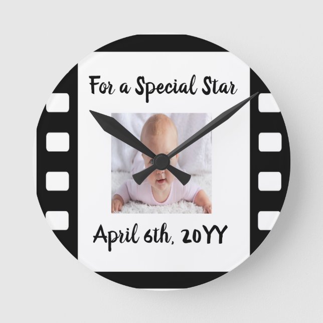 Special Star Occasion Round Clock Gift (Front)