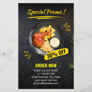 Special Steak House Restaurant Food Flyer