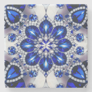 Special stone coaster with Blue White Colours