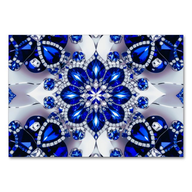 Special table card with Blue White Colours (Front)