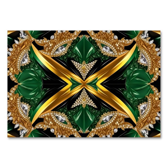 Special table card with Jamaican Colours (Front)