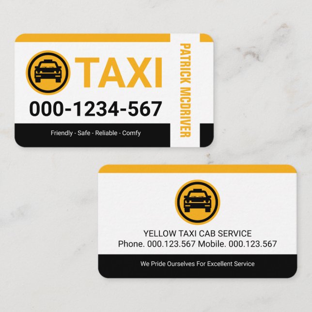 Special Taxi Borders Cab Service Business Card (Front/Back)