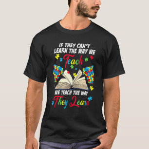 Special Teach Autism Awareness Puzzle Book Men Wom T-Shirt
