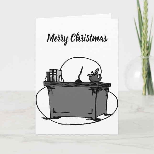 **SPECIAL TEACHER** AT CHRISTMAS *BEAUTIFUL WORDS* HOLIDAY CARD (Front)