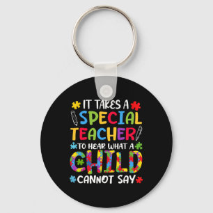 Special Teacher To Hear Child Autism Awareness Aut Key Ring