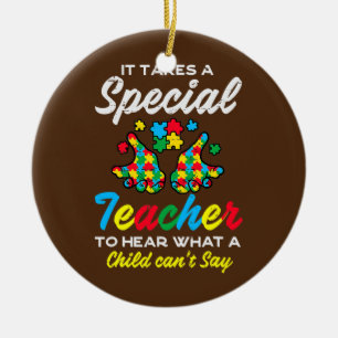 Special Teacher To Hear Child Cant Say Autism Ceramic Tree Decoration