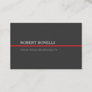 Special Unique Grey Red Elegant Modern Business Card