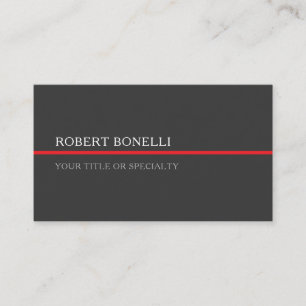 Special Unique Grey Red Elegant Modern Business Card