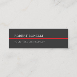 Special Unique Grey Red Elegant Modern Mini Business Card