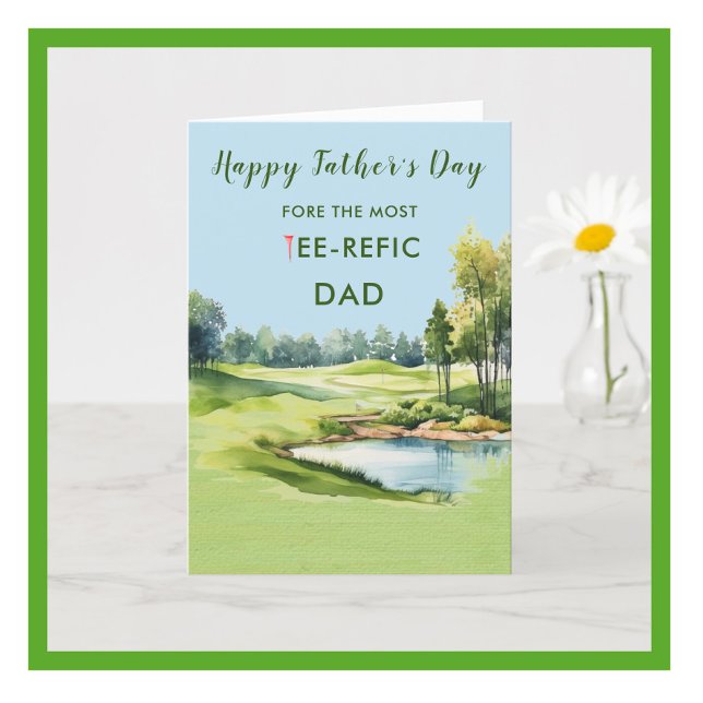 Special  Watercolor Father's Day Card Golf Theme (Creator Uploaded)