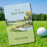 Special  Watercolor Father's Day Golf Theme Towel<br><div class="desc">A unique golf towel for the men in your life -- treat them with this scenic and special,  easily personalised golf towel.  Any design questions,  just send a chat and we'll be delighted to assist.</div>
