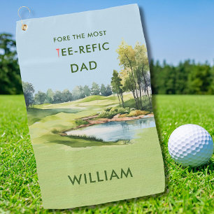 Special  Watercolor Father's Day Golf Theme Towel