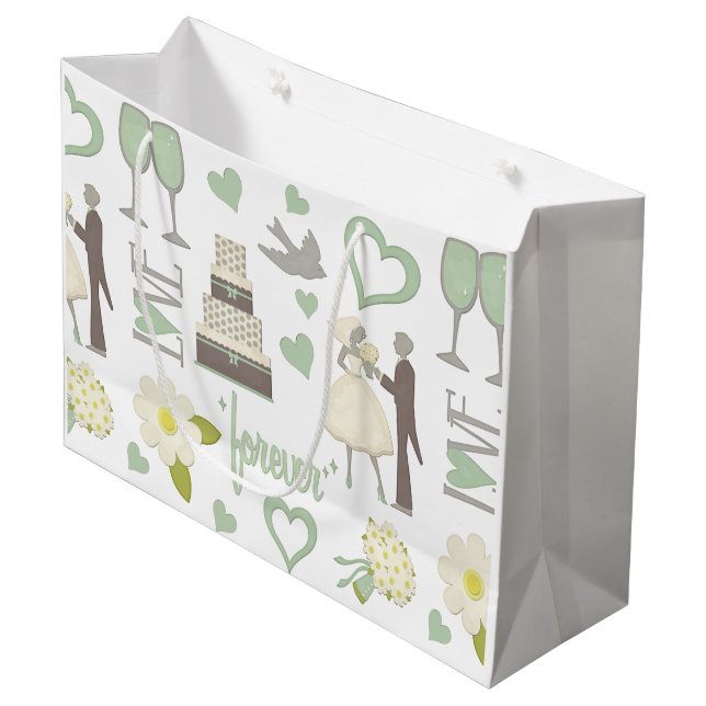 Special Wedding Day Images Large Gift Bag (Front Angled)
