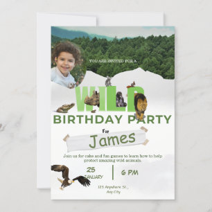 special wild adoption birthday celebration invitation