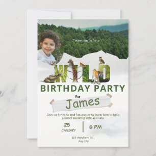 special wild adoption birthday celebration invitation