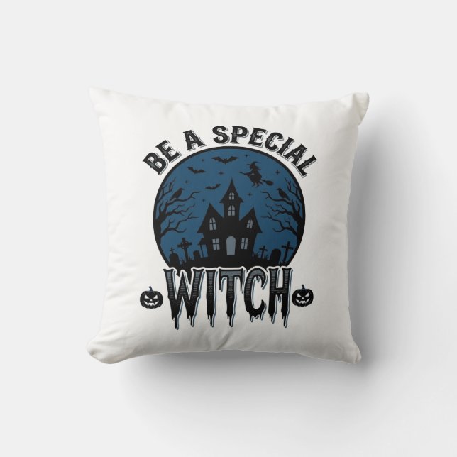 Special Witch Halloween Vintage Engraving Design_1 Cushion (Front)