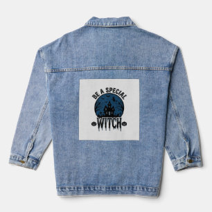 Special Witch Halloween Vintage Engraving Design_1 Denim Jacket