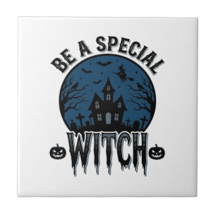Special Witch Halloween Vintage Engraving Design_1 Tile