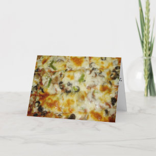 "Special with Black Olives Pizza" Birthday Card