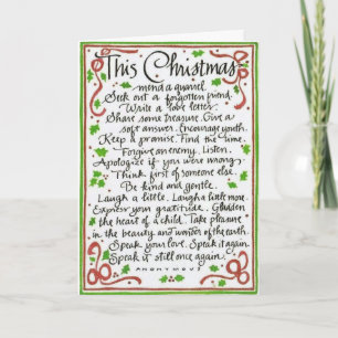 Special Words for Christmas Card