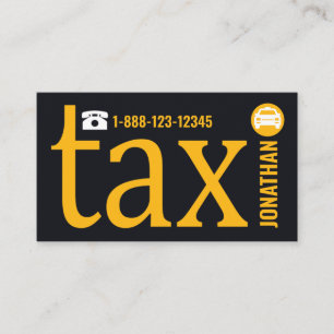 Special Yellow Taxi Letter-i Signage Cab Driver Business Card