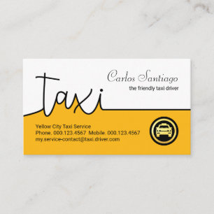 Special Yellow Taxi Signage Driving Business Card
