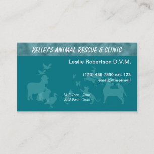 Specialist/ Doctor Animal Services U-pick Colour Business Card