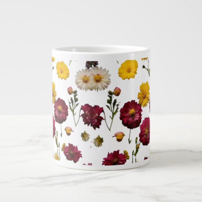 Speciality Jumbo Mug: Floral Explosion Design Large Coffee Mug (Front)