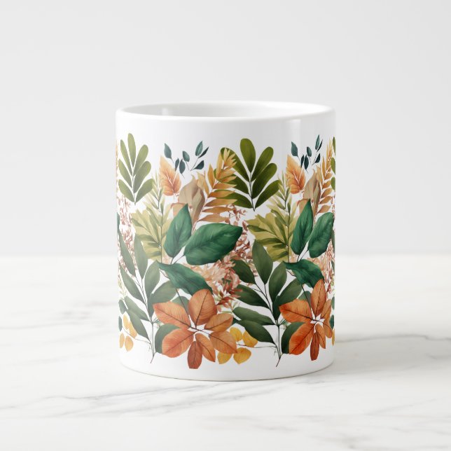 Speciality Jumbo Mug - Leaves and Nature Patterns (Front)