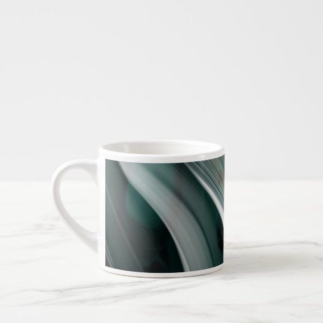 Speciality Mug  Abstract Art Black White Green (Left)