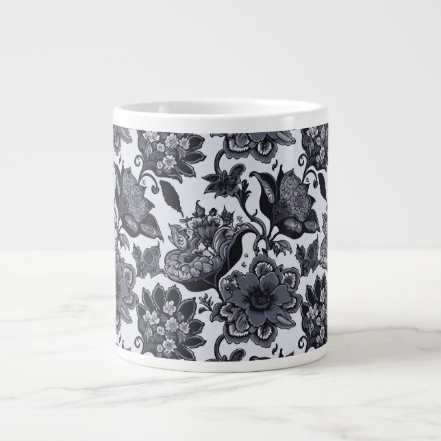 Speciality Mug with a black floral design (Front)