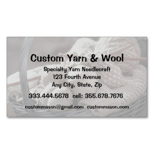 Speciality Yarn Needlecraft Custom Wool Shop Magnetic Business Card