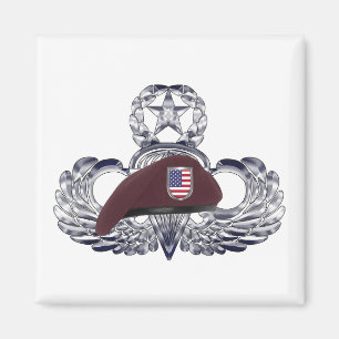 Specially Designed Beret on Airborne Wings s Magnet