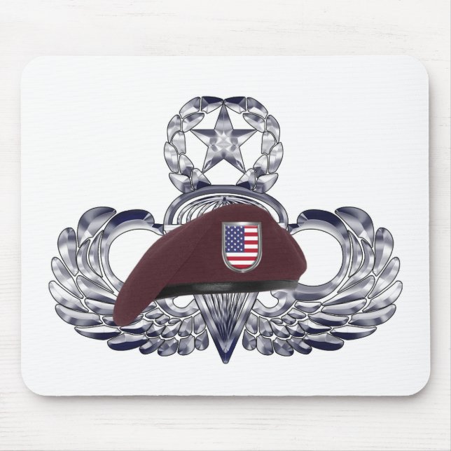 Specially Designed Beret on Airborne Wings s Mouse Pad (Front)